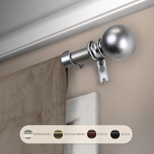 Kd 0.625 in. Jayden Curtain Rod with 84 to 120 in. Extension, Satin Nickel KD3721200 - main
